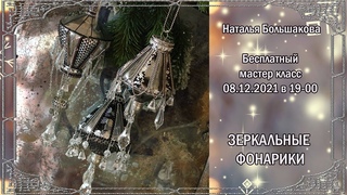 Елочные игрушки “Зеркальные фонарики“ онлайн мастер класс декупаж Наталья Большакова проморолик