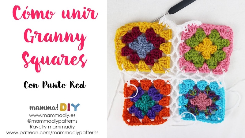 Como unir Granny Squares con Punto Red por Cecilia Losada de Mamma Do It