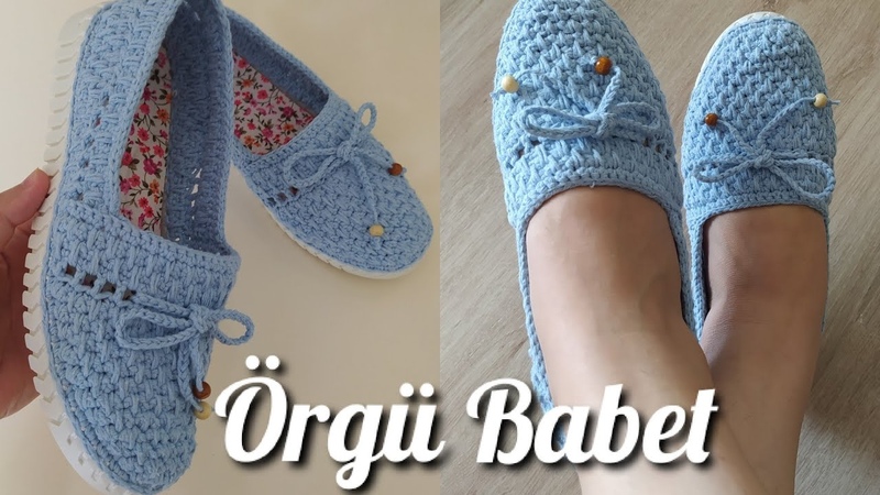 Yeni Model Örgü Babet Yapımı, Örgü Ayakkabı Yapımı, zapatos shoes knitting, Model Ayşe