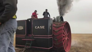 150 CASE steam engine plowing with 36 bottom John Deere plow