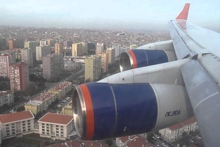 Aeroflot Ilyushin IL-96 Landing at Istanbul, Turkey - Window View
