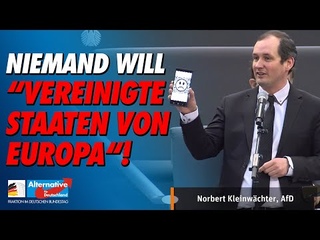 Niemand will “Vereinigte Staaten von Europa“! - Norbert Kleinwächter, AfD