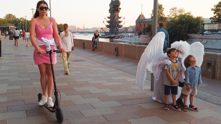 4K  Evening Walk In Muzeon Park of Arts. Virtual Tour Russia, Moscow