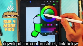 EASY How to Draw AMONG US RUNNING - PROCREATE DRAWING LESSON
