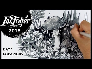 INKTOBER 2018 ♦ Poisonous Day 1 ♦ Speed paint INK DRAWING by Sakuems