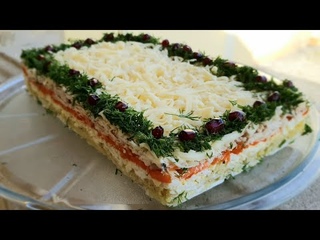 Ləziz MİMOZA SALATI resepti | Delicious RUSSİAN SALAD RECİPE(MİMOSA)| Mimoza salatinin hazirlanmasi