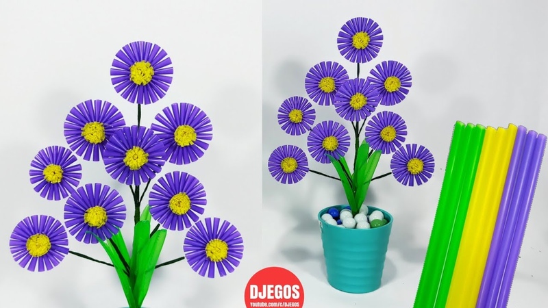 Bunga dari SEDOTAN MINUMAN PLASTIK, Drinking Straw Flower