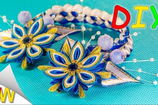 Маленькие снежинки ’Канзаши’.Новогодний DIY .Christmas Snowflake.