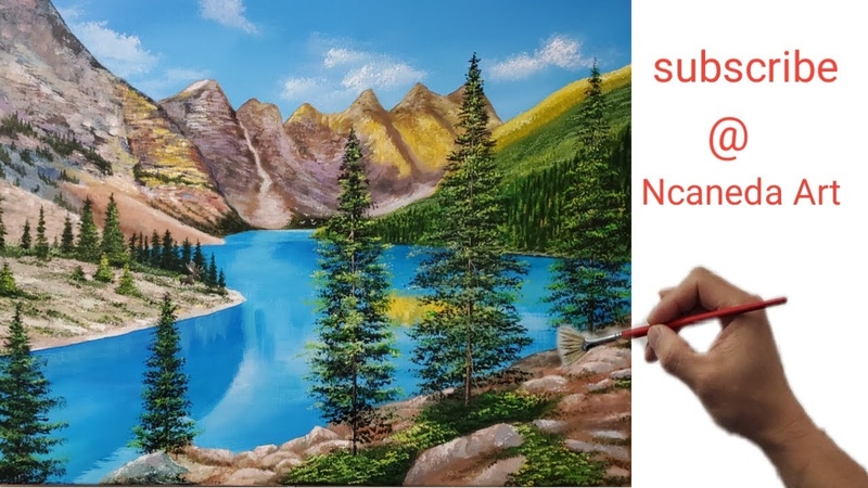 Acrylic Painting in time lapse. Reflection