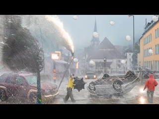 Storm chaos in Germany! 4-inch hail and flood in Duisburg, wind breaks trees, Europe is shocked