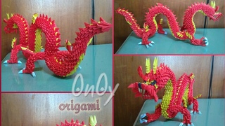3d origami chinese dragon tutorial part 3
