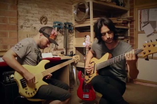 Andrs Rotmistrovsky & Miki Santamaria - Something (Bass Duet Cover)