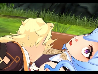 Aether bites Ganyu’s BOOBS... [Genshin Impact Animations]