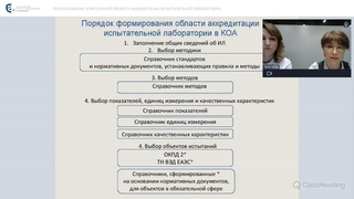 Вебинар Формирование электронной области аккредитации испытательной лаборатории
