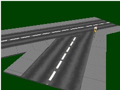 City Street SLOW speed Right Merge Intersection DES