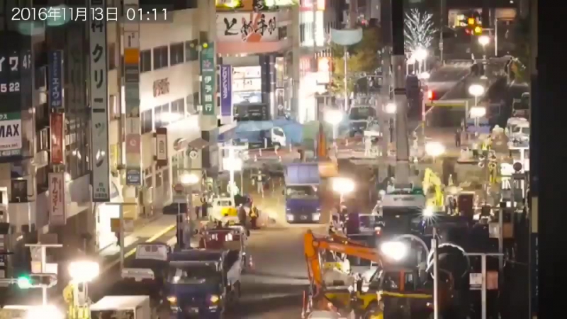 博多 道路陥没復旧工事を2分て まとめ Japanese road reopens one week after vast sinkhole