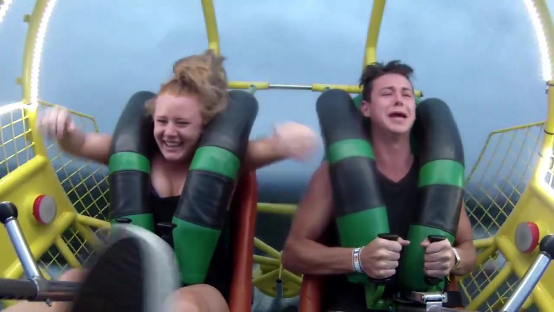 Girl passes out on slingshot