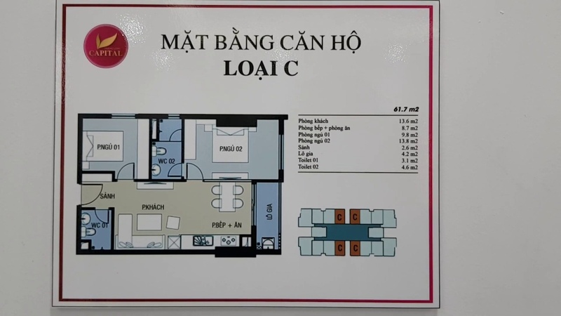 Nhà mẫu căn 61, 7m2 Dự án Thăng Long Capital