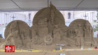 Presepe di sabbia in S. Pietro, tutto pronto per l’inaugurazione