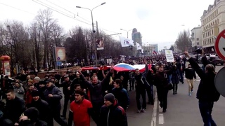 Шествие / Мирный митинг в Донецке 1 марта 2014 года