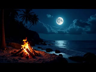 Summer Beach Night Ambience – Soothing Ocean Waves for Deep Sleep 🏖️🌊
