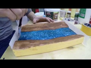 Как сделать имитация воды из бумаги и лака#ВЕСЬ ПРОЦЕСС ДИОРАМЫ