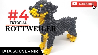 Cachorrinho Rottweiler de Miangas Passo a Passo Parte 4 / Kerajinan Manik Manik / Manik Mote / DIY