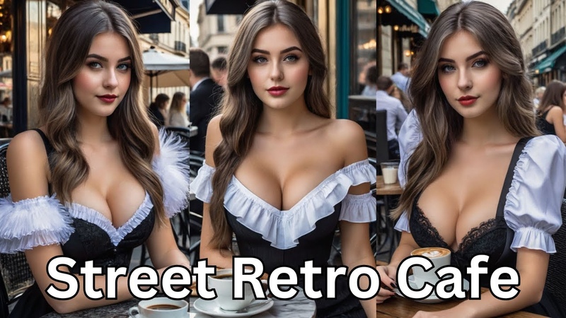 Cute Girls in retro Cafe AI