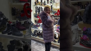 Шуба из меха песца с капюшоном  ЛЮКС КАЧЕСТВА