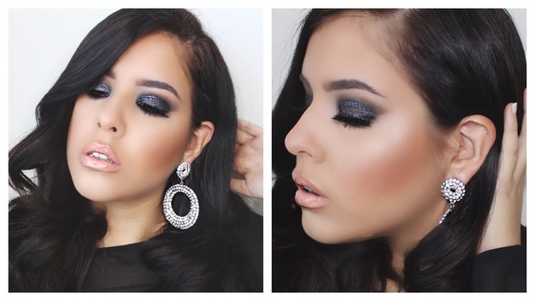 Holiday Glam: Black Glitter Makeup