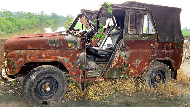 Restoration of antique car UAZ 469, Restore and rebuild UAZ 469 after 25 years of being