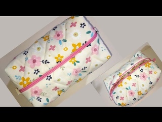 a quilted makeup bag / стеганная косметичка