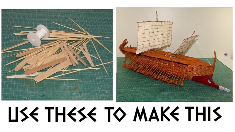 Greek Trireme Salamis 480 BC Miniature Barbeque Skewers Popscile Sticks