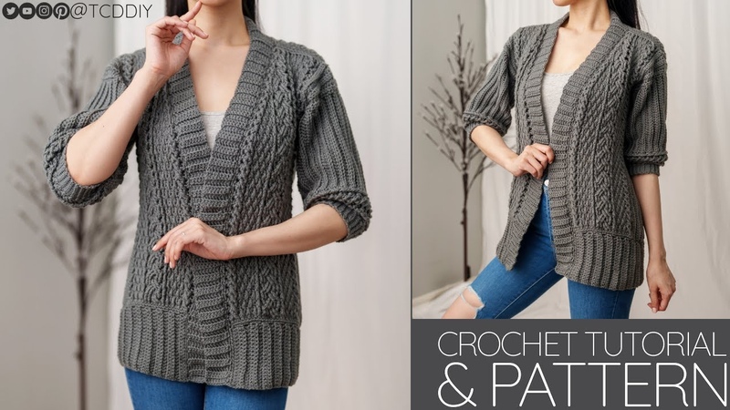 How to Crochet: Cable Stitch Cardigan, Pattern Tutorial
