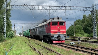 Ещё наш 2ТЭ116-1739/1741 с грузовым поездом. Сиверская