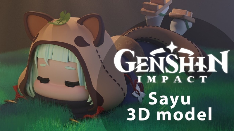 3 D модель Саю из Genshin Impact, 3 D modeling Sayu from Genshin Impact in Blender,