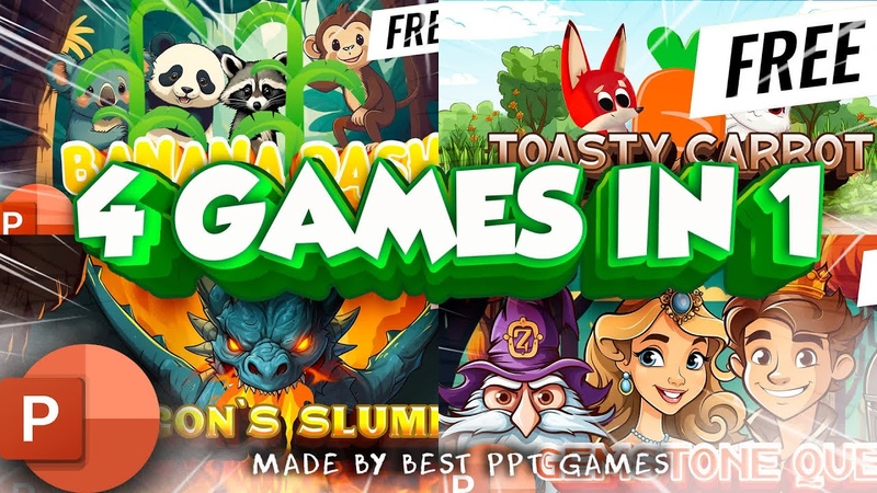 4 in 1 Powerpoint Game Combo For Teachers (ppt game), Best PPT
