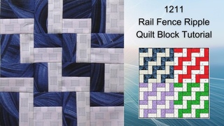 1211 Rail Fence Ripple Quilt Block Tutorial  |Fat Quarter Friendly | Block of the Day 2023