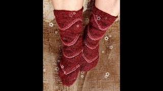 knitting_socks МК #НОСОКИспицами от мыска КАЛИНА КРАСНАЯ