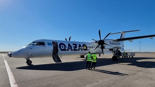 Bombardier Dash 8-400 а/к Qazaq Air | Рейс Омск — Астана (Нур-Султан)