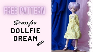 How to sew a dress for MDD / MSD doll | Doll Clothes | Free Pattern